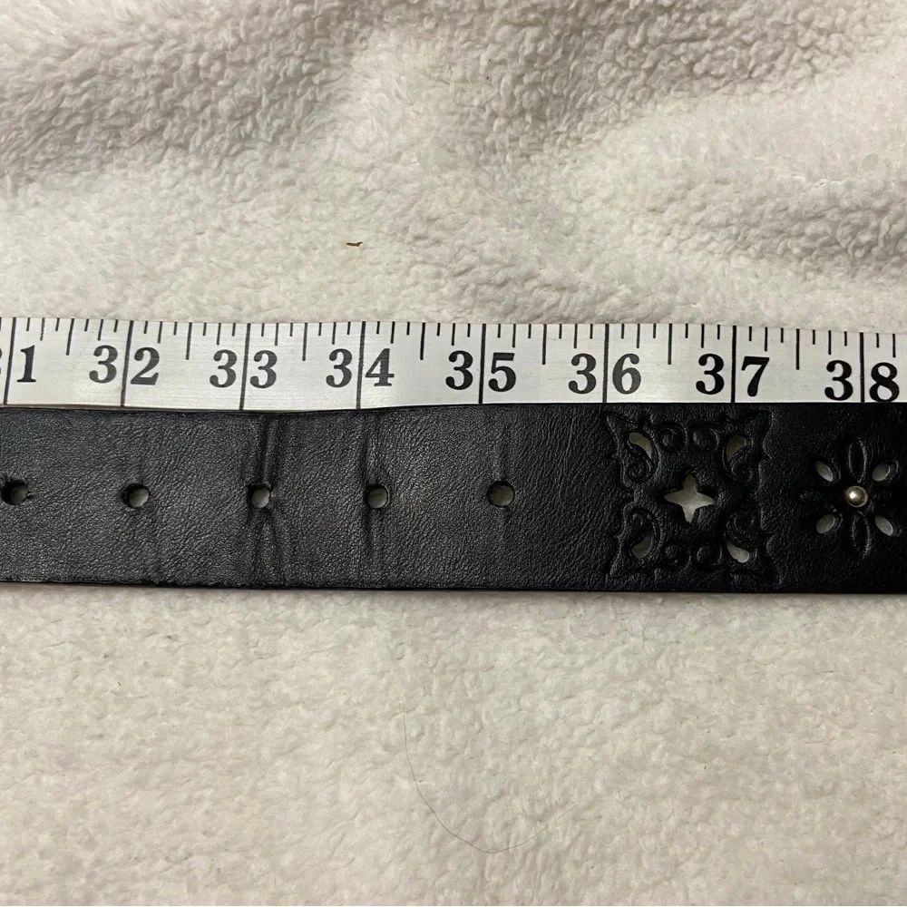 Relic Black Floral Cutout Belt with Silver Studs